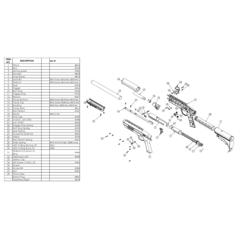 Rifle Parts - Gotcha Part# 20 Screw 10-32 x.125 CPSS
